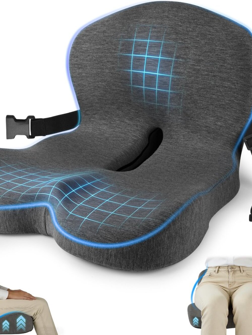 MYFAMIREA Truck Seat Cushion, Memory Foam Trucker Seat Cushion for Truck Driver